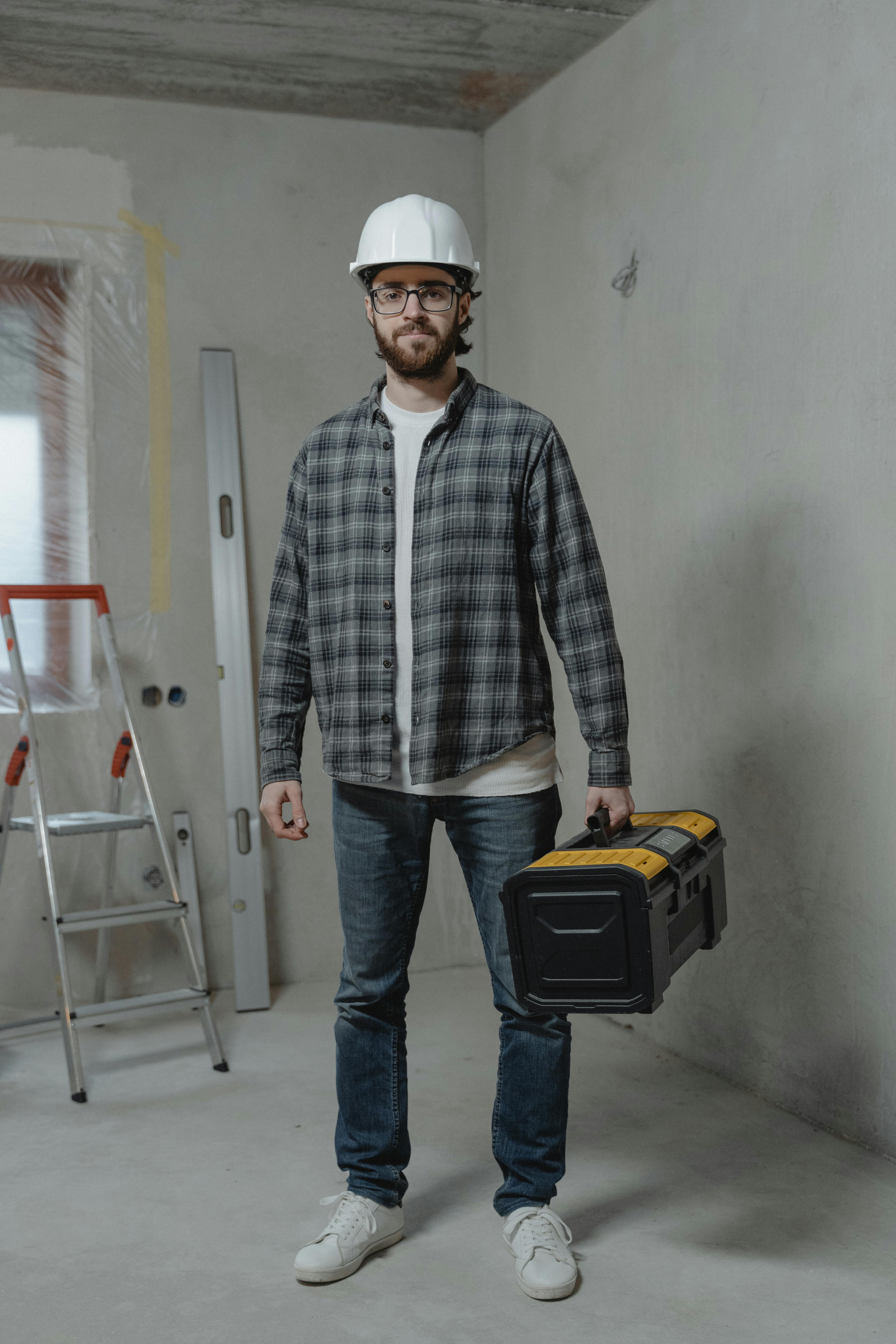 Contractor reviewing a job site with confidence