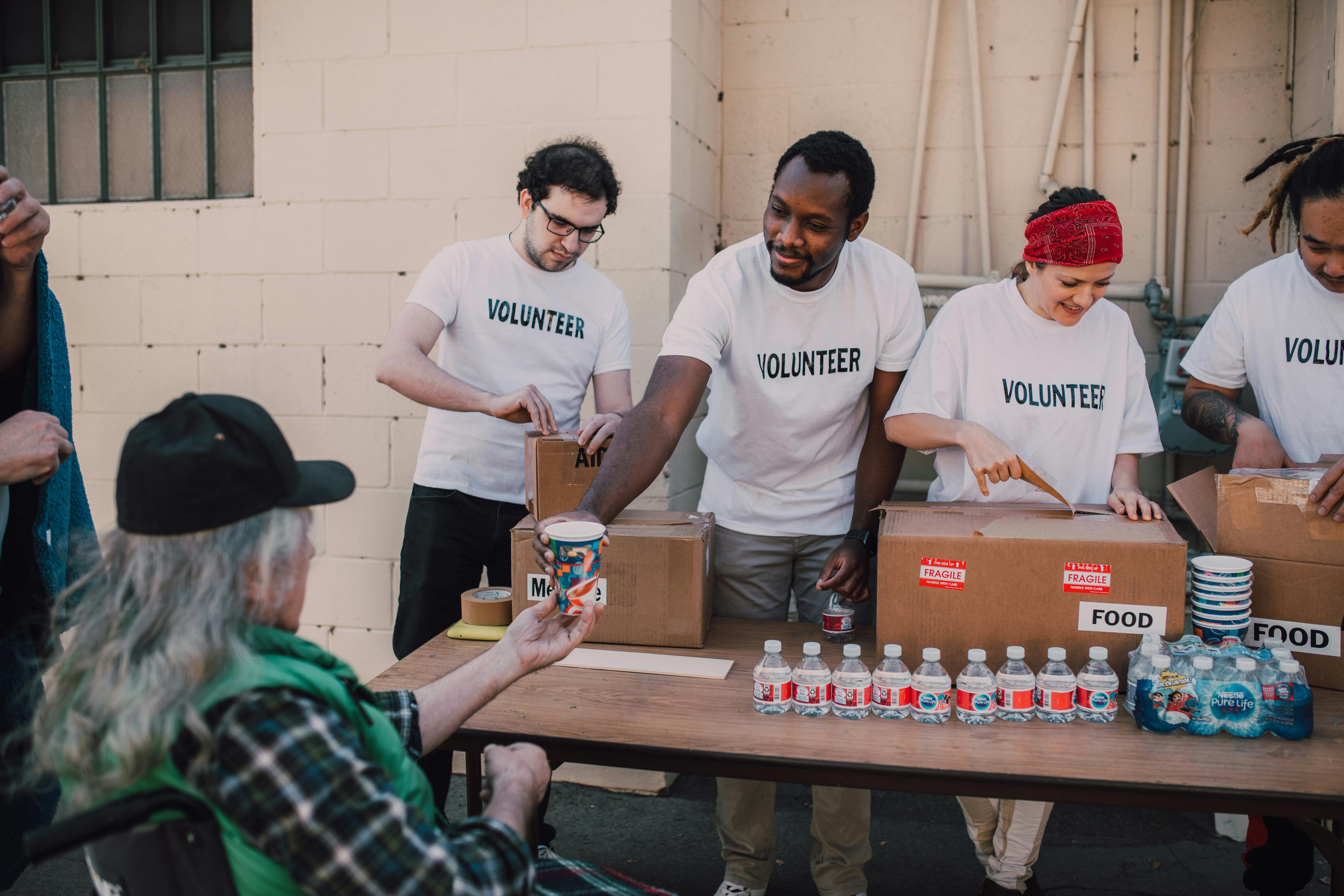 Volunteers helping their community
